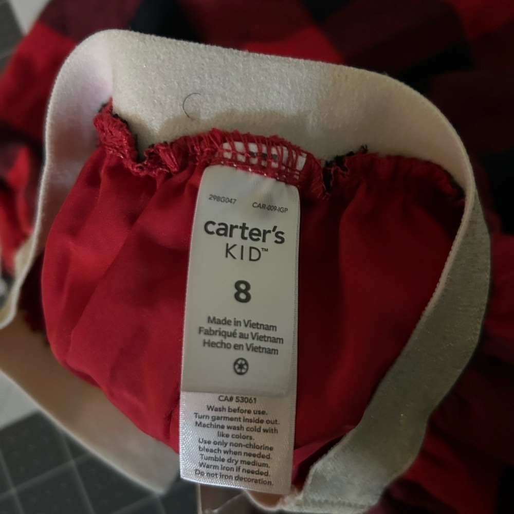 Carter's Red and Black Plaid Skirt with Gold Waistband - Picture 5 of 6